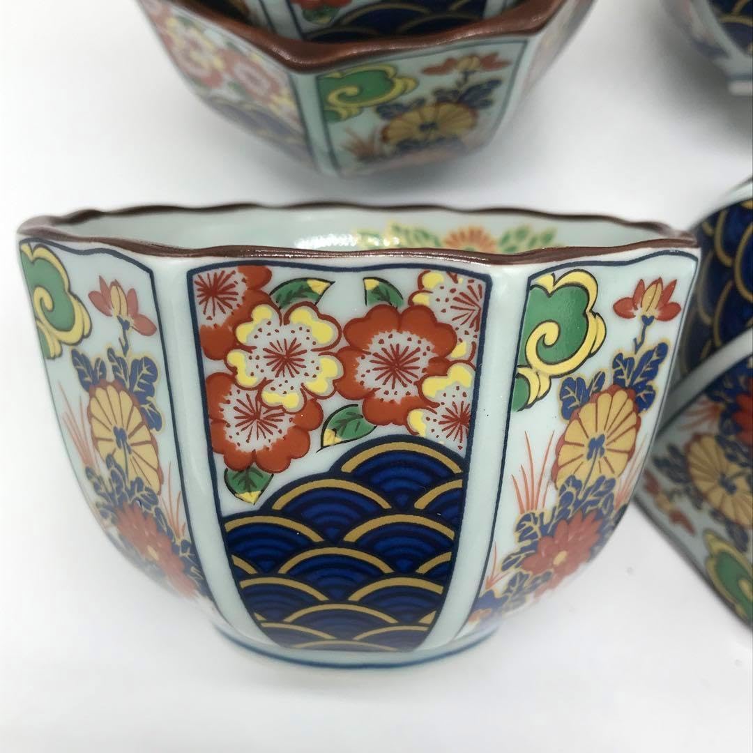 唐津焼 向付 5客 井上東也/鏡山窯造383ulbc 胴径13.5cm×高さ5cm